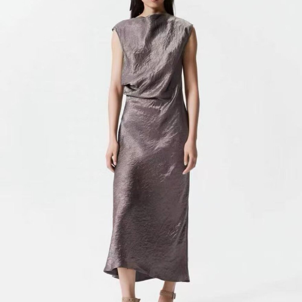 &Other Stories Satin Midi Dress